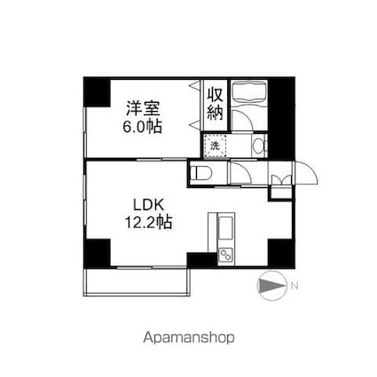 アーバン富田町[1LDK/40m2]の間取図