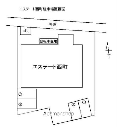 エステート西町[1K/30.19m2]の配置図