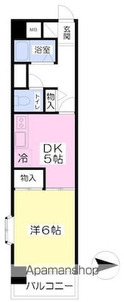 美沢レジデンス[1DK/29.16m2]の間取図