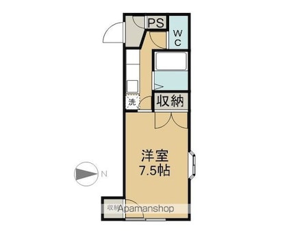 沢尻青山ハイツ[1K/23m2]の間取図