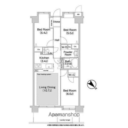 コンフォリア板橋仲宿[3LDK/66.12m2]の間取図