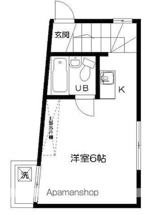 フラット大久保Ｄ[1R/16.24m2]の間取図
