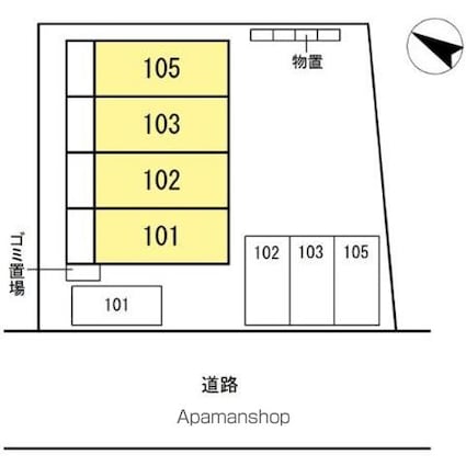 青森県弘前市大字富野町[1SDK/42.65m2]の配置図