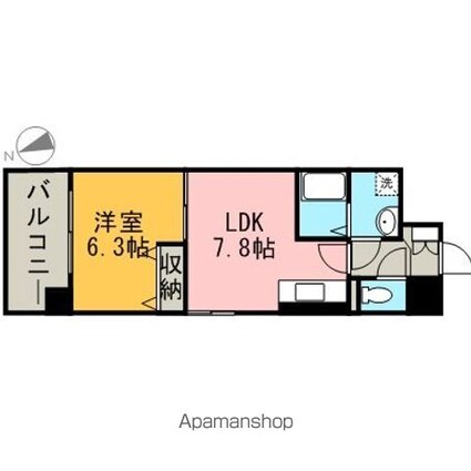 愛知県名古屋市中区上前津２丁目[1LDK/35.41m2]の間取図