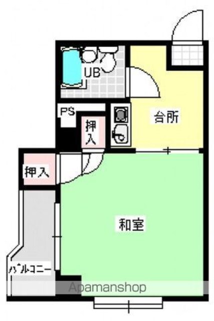 広島県広島市中区光南３丁目[1K/23.13m2]の間取図