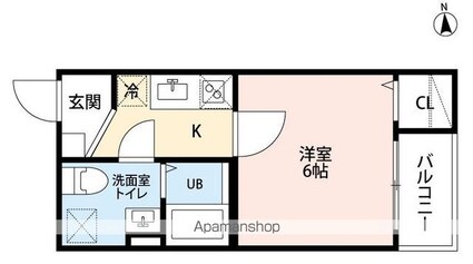 アークソレイユ山王「サンノウ」[1K/22m2]の間取図