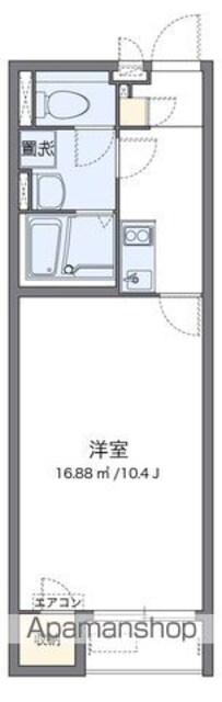クレイノこもれび[1K/29.71m2]の間取図