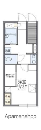 レオパレスフェンテ[1K/22.76m2]の間取図