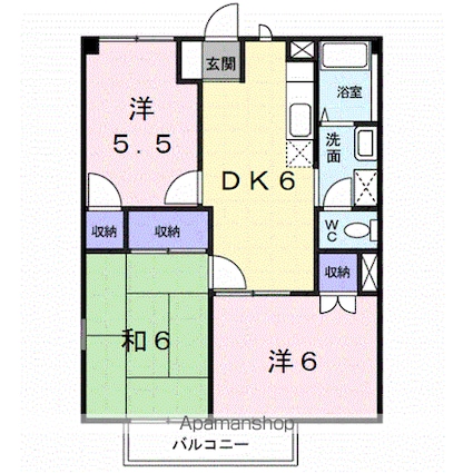 プロムナード菖蒲Ⅰ[3DK/52.17m2]の間取図
