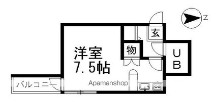シャタック清水[1R/18.16m2]の間取図