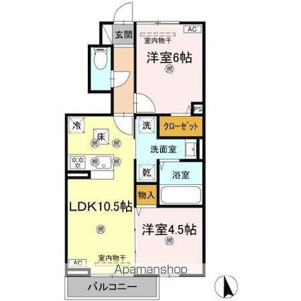 ペガサスルーチェ[2LDK/50.39m2]の間取図