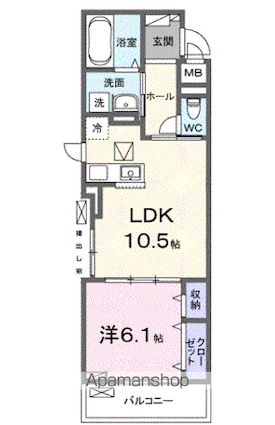 アウル吉祥寺南[1LDK/41.88m2]の間取図