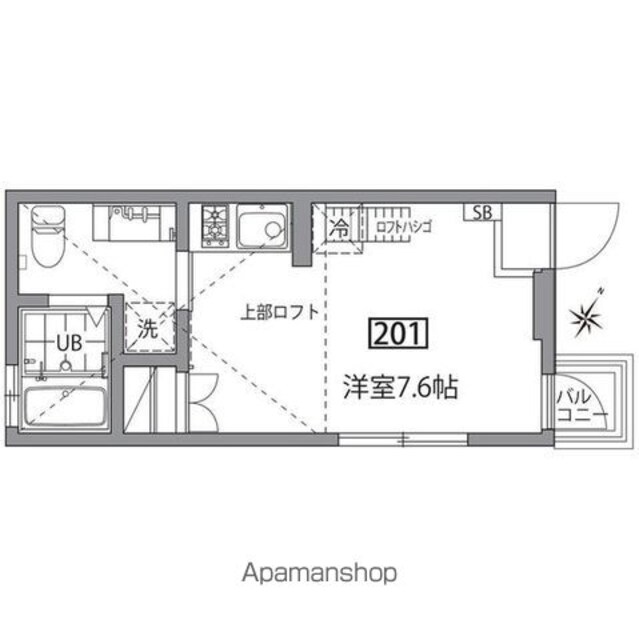 グランエッグス新大塚Ｅ[1R/18.48m2]の間取図