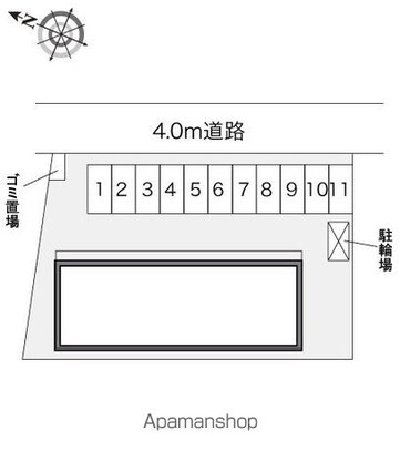 レオパレスサンジェルマン函館山[1K/23.31m2]の配置図