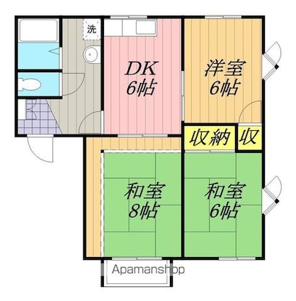 フレグランス五反田パレスＡ[3DK/54.57m2]の間取図