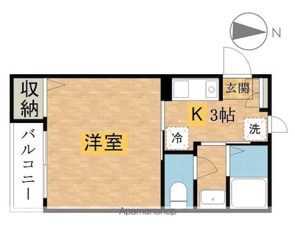 グランルミエール[1K/21.75m2]の間取図