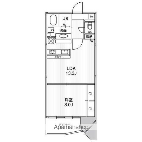 【大阪市西区立売堀のマンションの間取り】