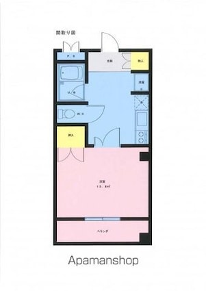 福井県敦賀市松島[1DK/36.55m2]の間取図