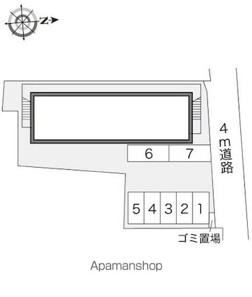 レオパレスＡｄｍｉｒａｔｉｏｎ[1K/19.87m2]の配置図