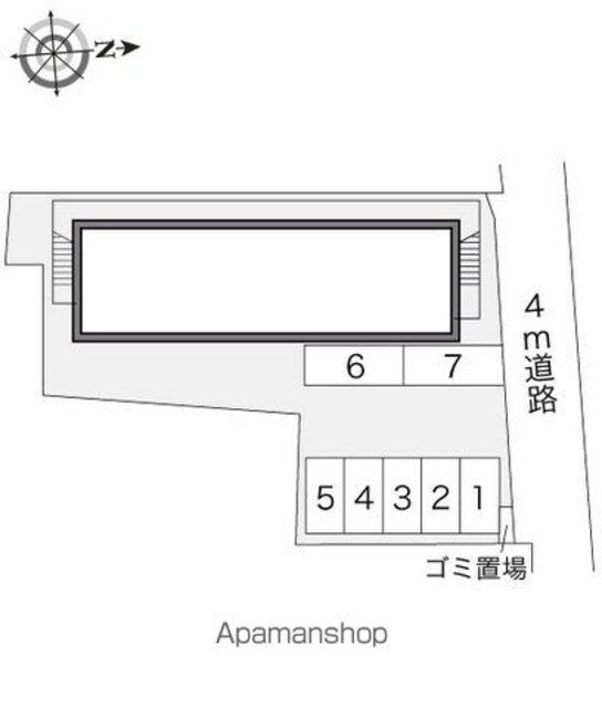 レオパレスＡｄｍｉｒａｔｉｏｎ[1K/19.87m2]の配置図