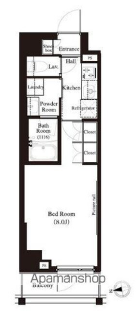 アーバンパーク江古田の森[1K/25.52m2]の間取図
