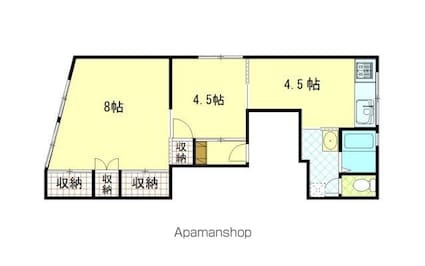 ツボイビル[2K/42.4m2]の間取図