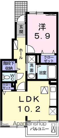 青梅市藤橋のアパートの間取り