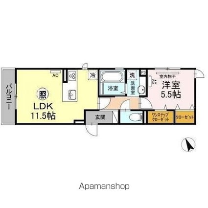 ＧＲＡＮＤＥＡＲＣＨＥ（グランダルシュ）[1LDK/43.74m2]の間取図