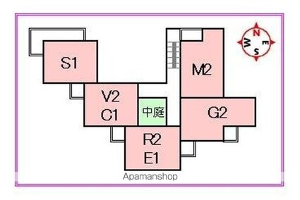 ａｍｂｉｔｉｏｎＫ２[2LDK/77.76m2]の配置図