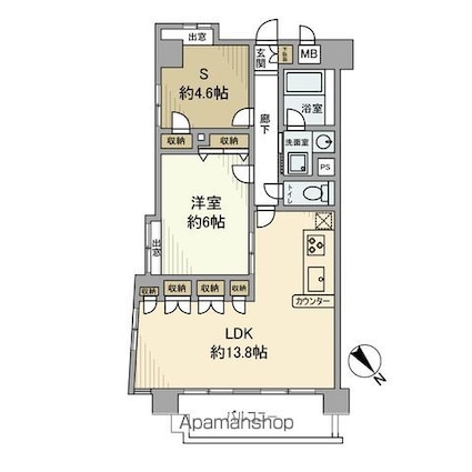 クレド小日向[1SLDK/57.36m2]の間取図