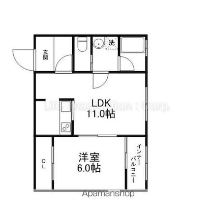 ＭＡＩＳＯＮ　Ｎａｔｕｒｅ[1LDK/44.54m2]の間取図