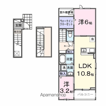 ヒカルサ西東京向台イースト[2LDK/58.06m2]の間取図