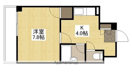 広島県広島市南区段原２丁目[1K/25.8m2]の間取図