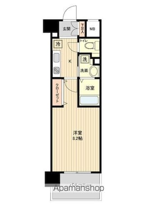 シエナ仙台Ⅲ[1K/26.7m2]の間取図