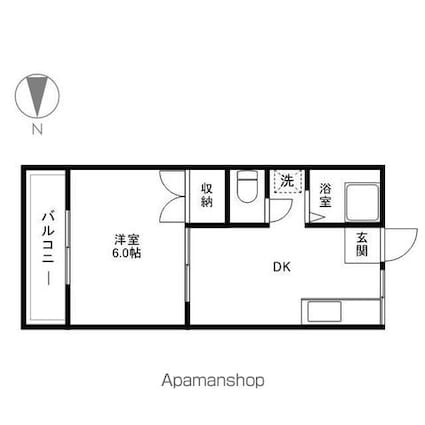 長野県長野市大字高田[1DK/26.41m2]の間取図
