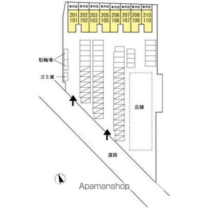 Ｍｓ’弐番館[1LDK/49.7m2]の配置図
