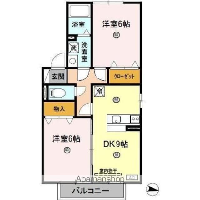 メゾン　フローラ　Ｂ棟[2DK/50.42m2]の間取図
