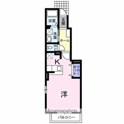アルカディア山越[1R/32.9m2]の間取図