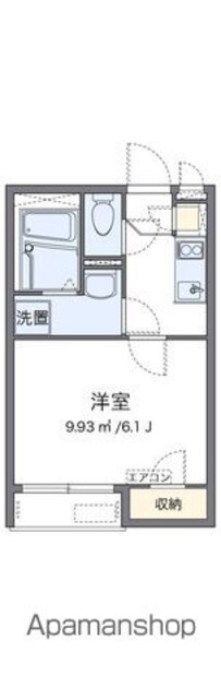 レオネクストＴ[1K/20.62m2]の間取図