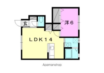 ブランシェ・ノビ[1LDK/44.39m2]の間取図