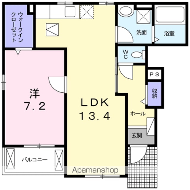 スカイコート２６[1LDK/50.03m2]の間取図