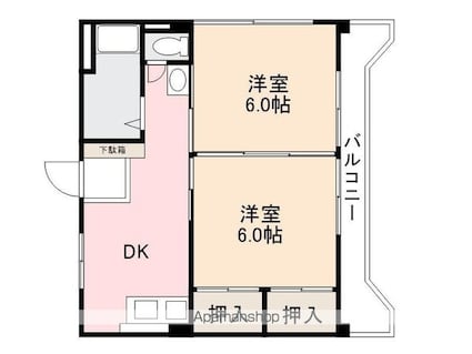 第二築地レジデンス[2DK/45.36m2]の間取図