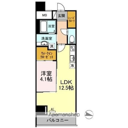 アロフト[1LDK/46.33m2]の間取図