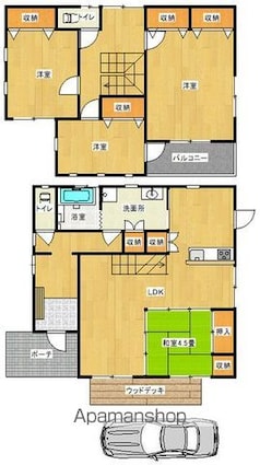 久保田町３丁目貸家　[4LDK/71.25m2]の間取図