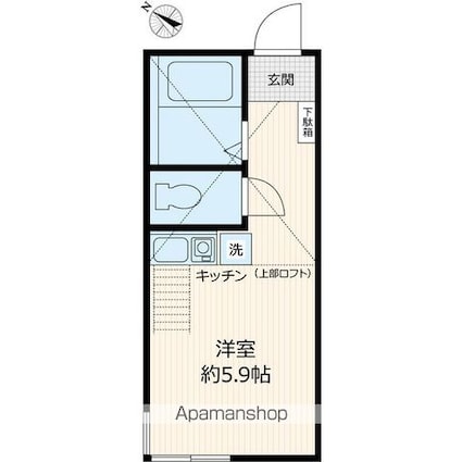 パークウェイ鶴見[1R/14.14m2]の間取図