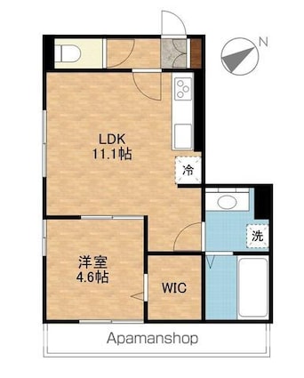 滋賀県東近江市五個荘竜田町[1LDK/40.3m2]の間取図