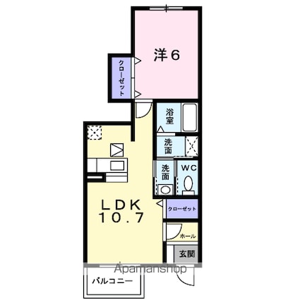 アプローズ　Ⅱ[1LDK/40.06m2]の間取図
