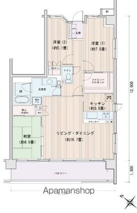 エスティメゾン豊洲レジデンスＤ[3LDK/89.18m2]の間取図