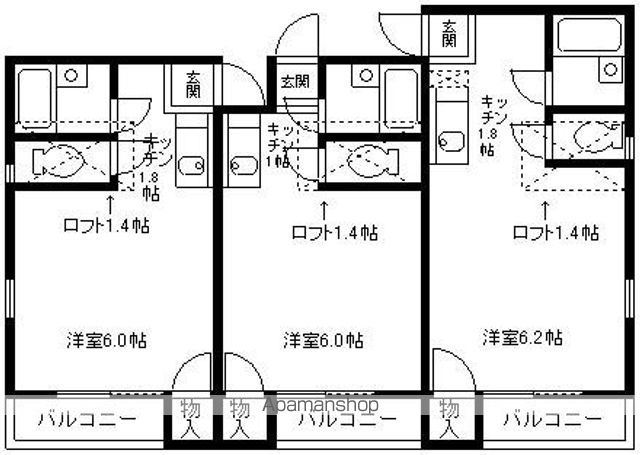 Ｍ’Ｓ　ＡＲＴ２１ 101 ｜ 福岡県福岡市博多区諸岡４丁目19-20（賃貸アパート1K・1階・17.50㎡） その6