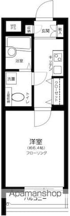 東京都中野区白鷺３丁目[1K/21.37m2]の間取図